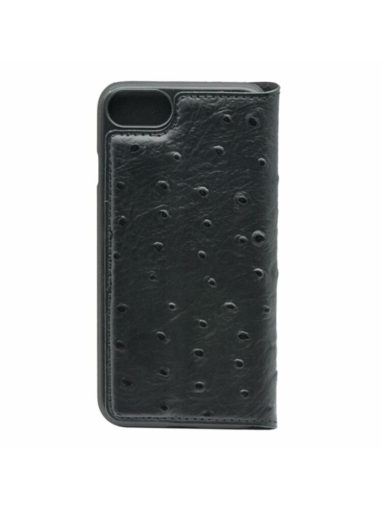 Tellur Book case Ostrich Genuine Leather for iPhone 7 black