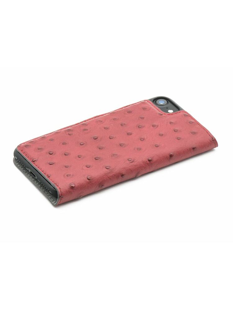 Tellur Book case Ostrich Genuine Leather for iPhone 7 red