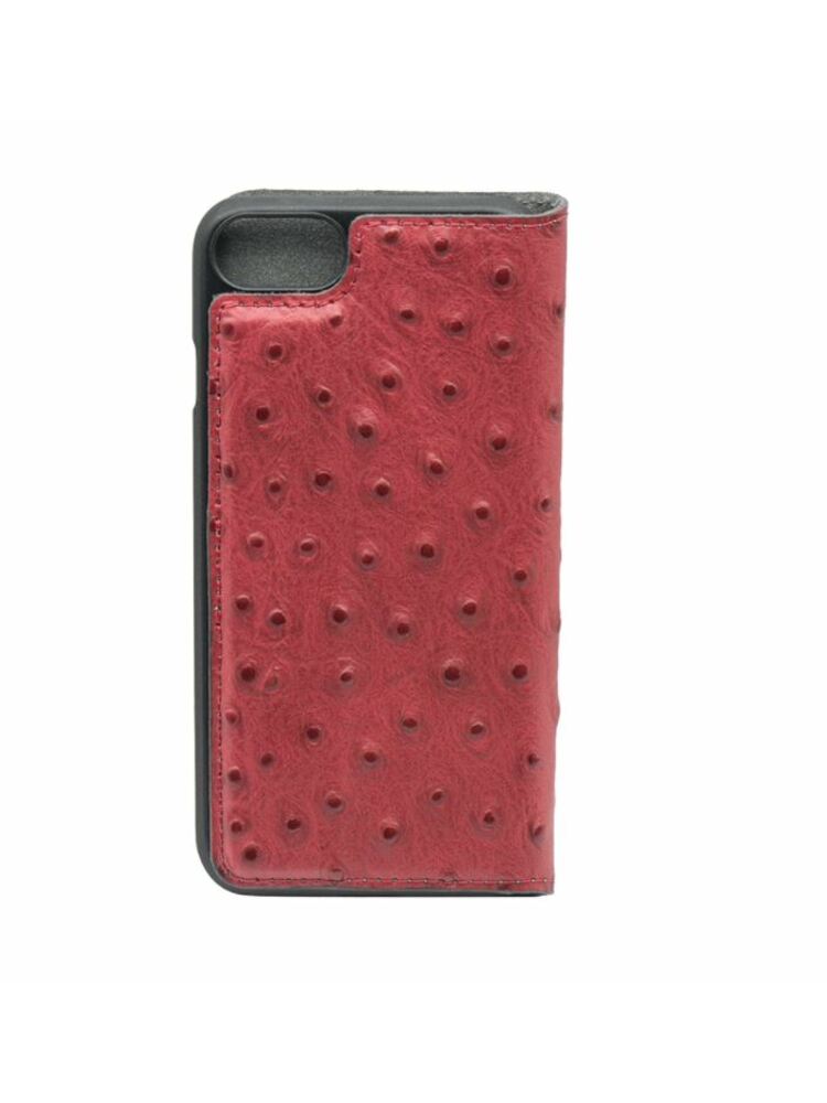 Tellur Book case Ostrich Genuine Leather for iPhone 7 red