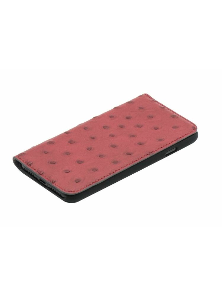 Tellur Book case Ostrich Genuine Leather for iPhone 7 red