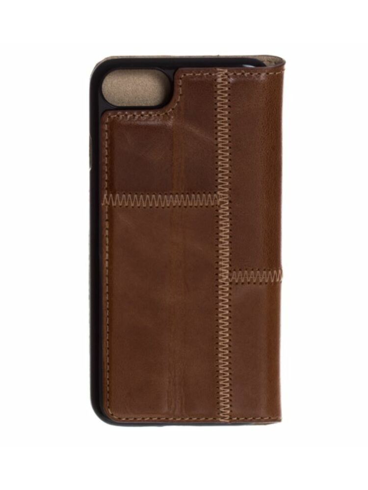 Tellur Book case Patch Genuine Leather for iPhone 7 brown