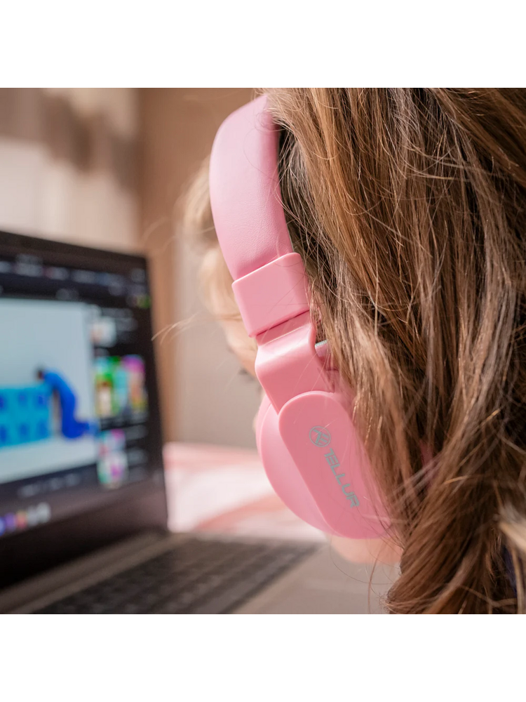 Tellur Buddy Bluetooth Over-Ear Headphones Pink