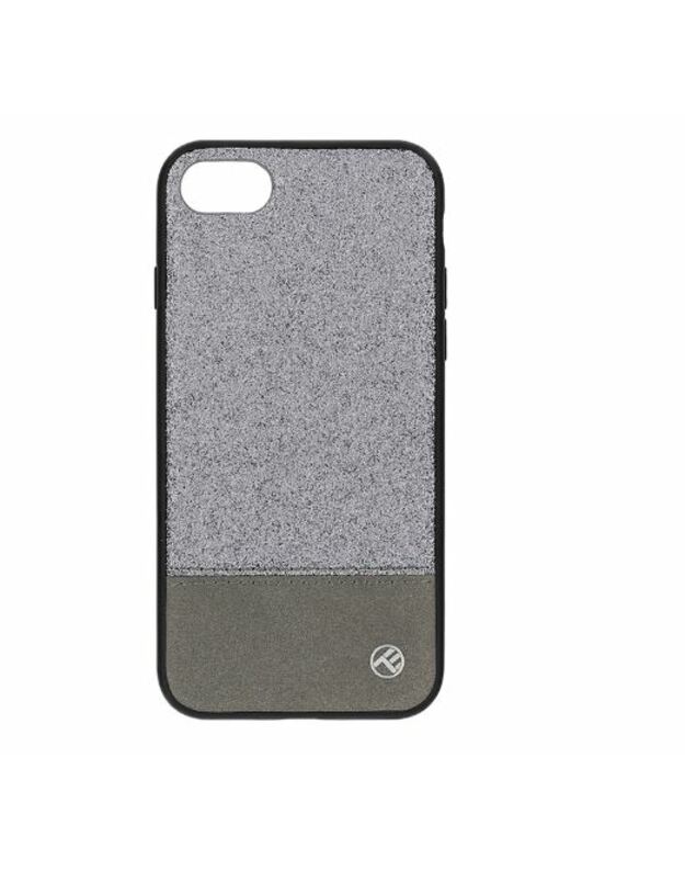 Tellur Cover Synthetic Leather Glitter II for iPhone 8 silver