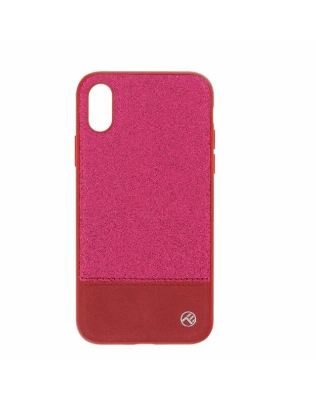 Tellur Cover Synthetic Leather Glitter II for iPhone X/XS pink