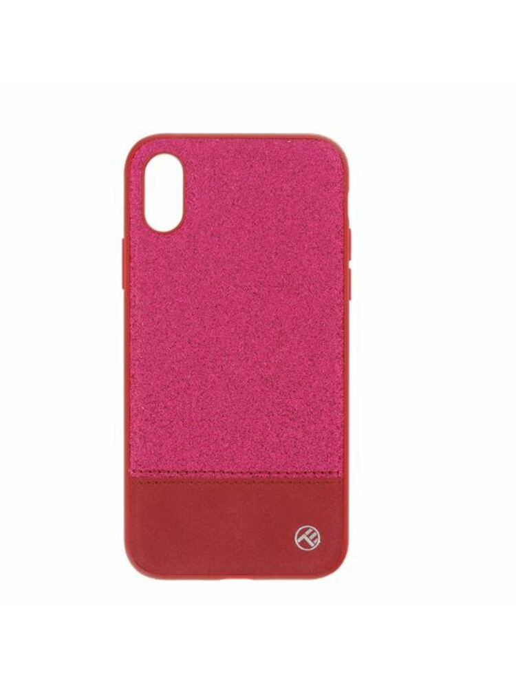 Tellur Cover Synthetic Leather Glitter II for iPhone X/XS pink