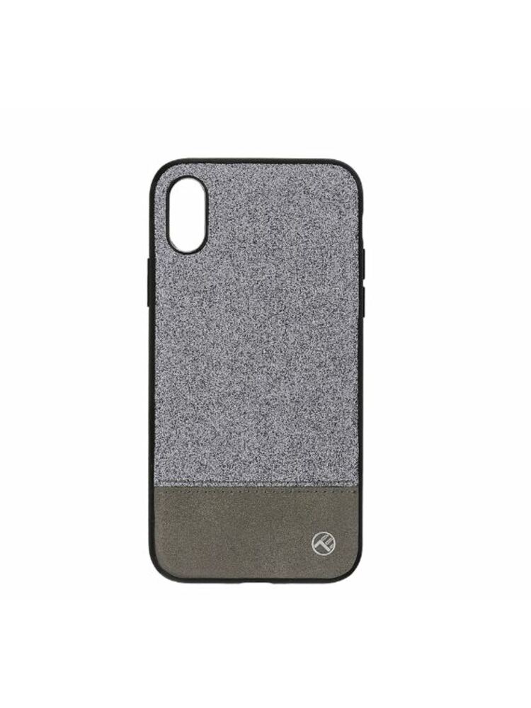 Tellur Cover Synthetic Leather Glitter II for iPhone X/XS silver