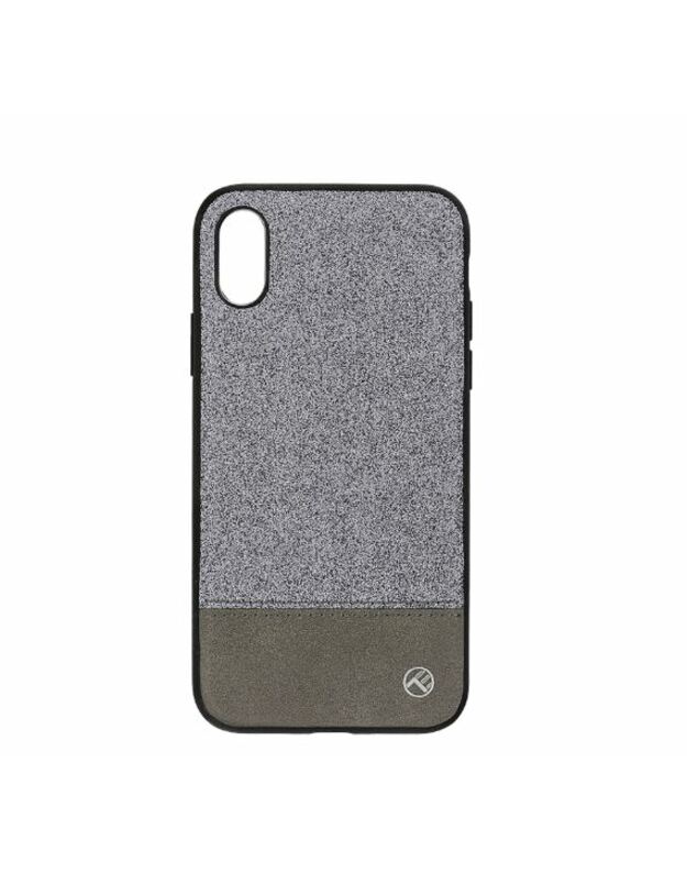 Tellur Cover Synthetic Leather Glitter II for iPhone X/XS silver