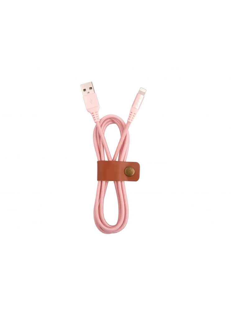 Tellur Data cable, Apple MFI Certified, USB to Lightning, made with Kevlar, 2.4A, 1m rose gold