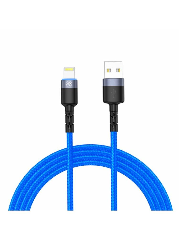 Tellur Data Cable USB to Lightning with LED Light, 3A 1.2m Blue