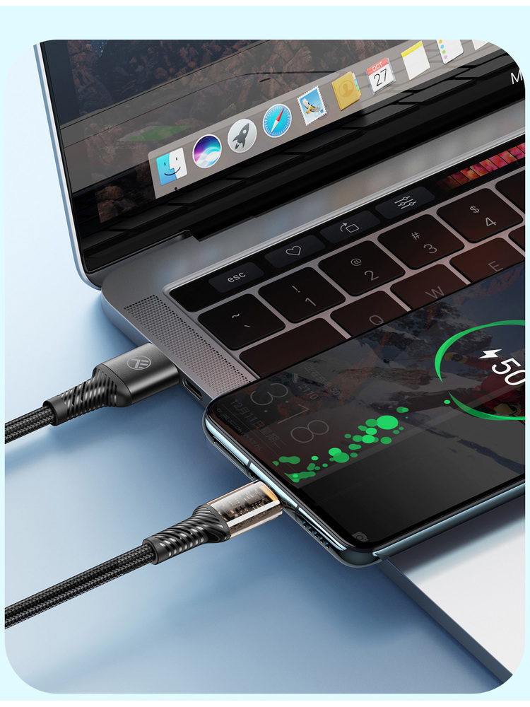 Tellur Data Cable USB to Type-C 3A 100cm Black