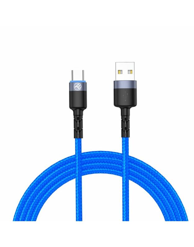 Tellur Data Cable USB to Type-C with LED Light 3A 1.2m Blue