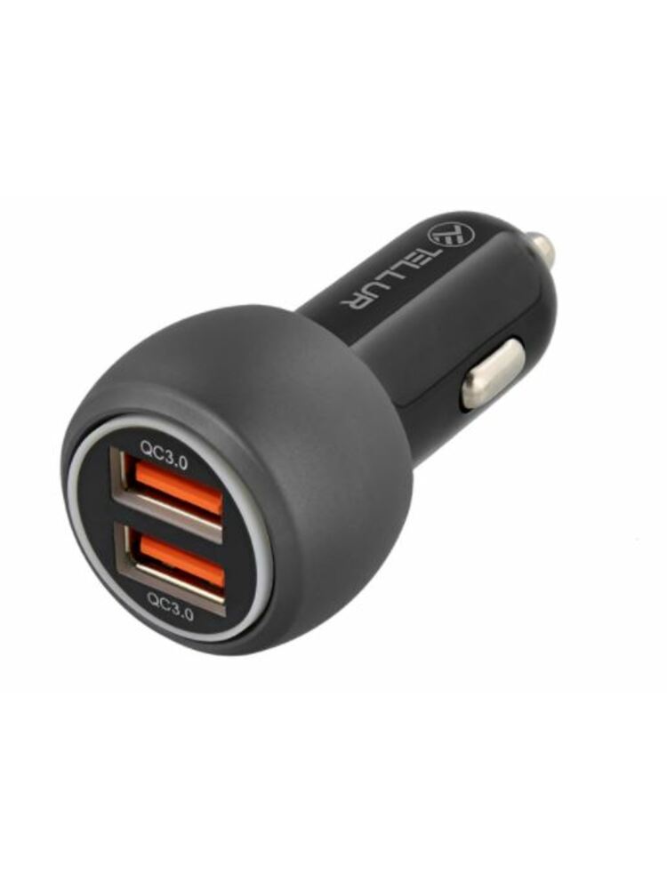 Tellur Dual USB Car Charger With QC 3.0, 6A black