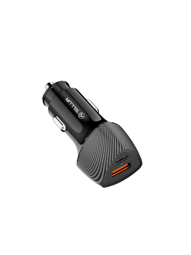 Tellur FCC10 car charger 38W, 6A (PD20W + QC3.0) black