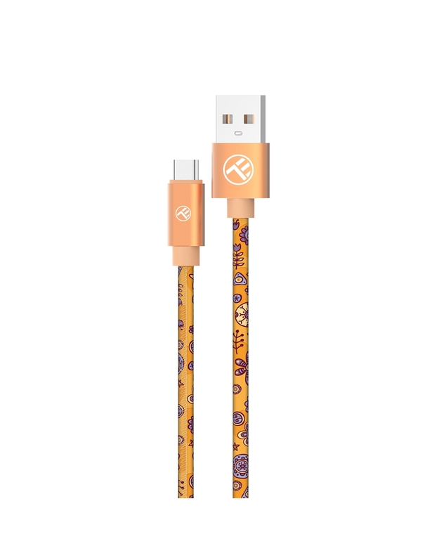 Tellur Graffiti USB to Type-C Cable 3A 1m Orange