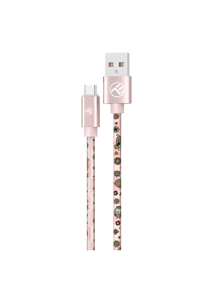 Tellur Graffiti USB to Type-C Cable 3A 1m Pink