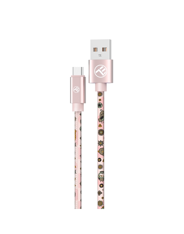 Tellur Graffiti USB to Type-C Cable 3A 1m Pink