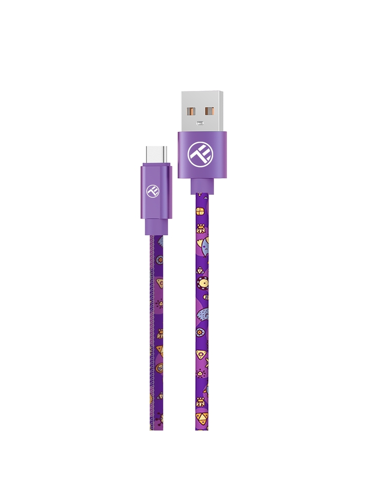 Tellur Graffiti USB to Type-C Cable 3A 1m Purple