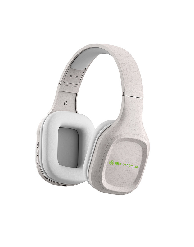 Tellur Green Bluetooth Over-Ear Headphones Pulse Foldable cream