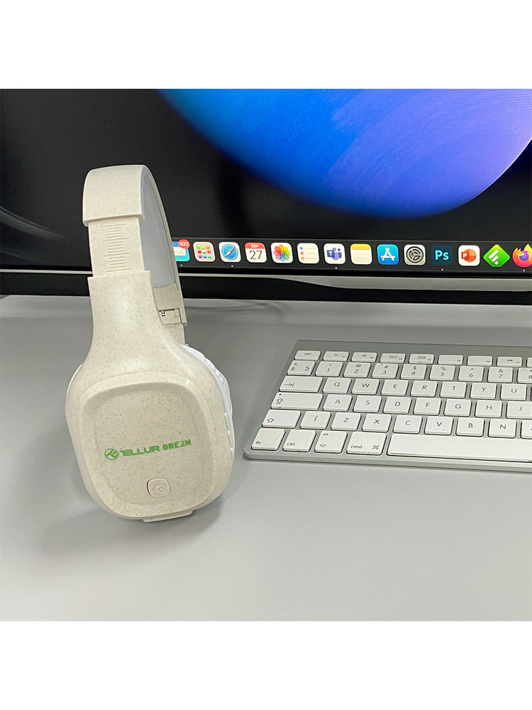 Tellur Green Bluetooth Over-Ear Headphones Pulse Foldable cream