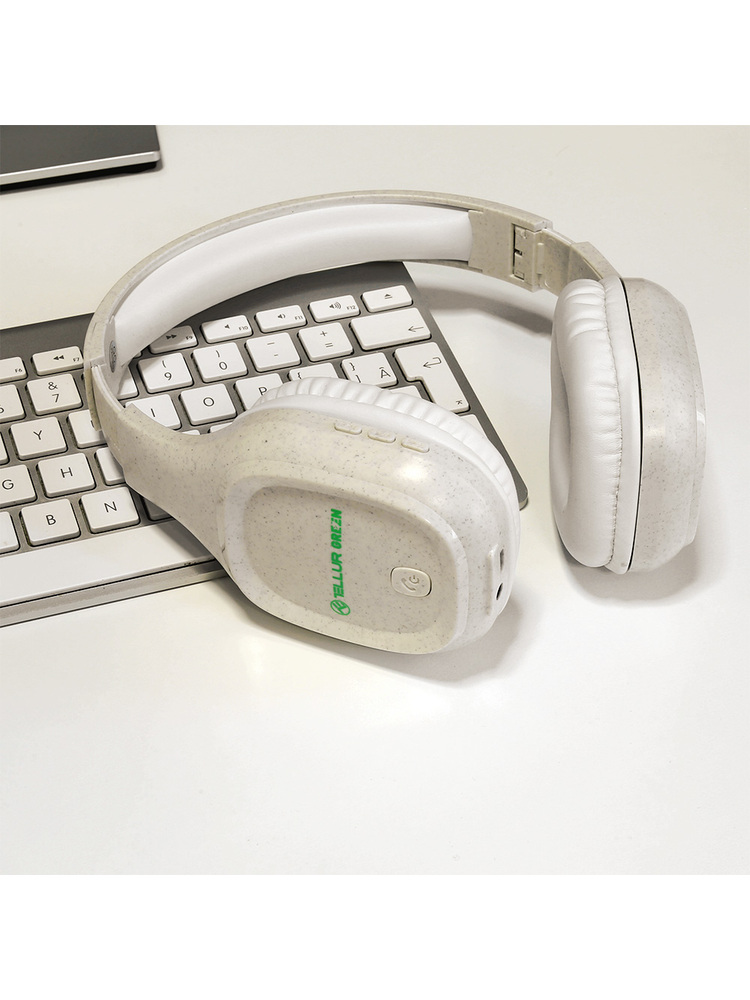 Tellur Green Bluetooth Over-Ear Headphones Pulse Foldable cream