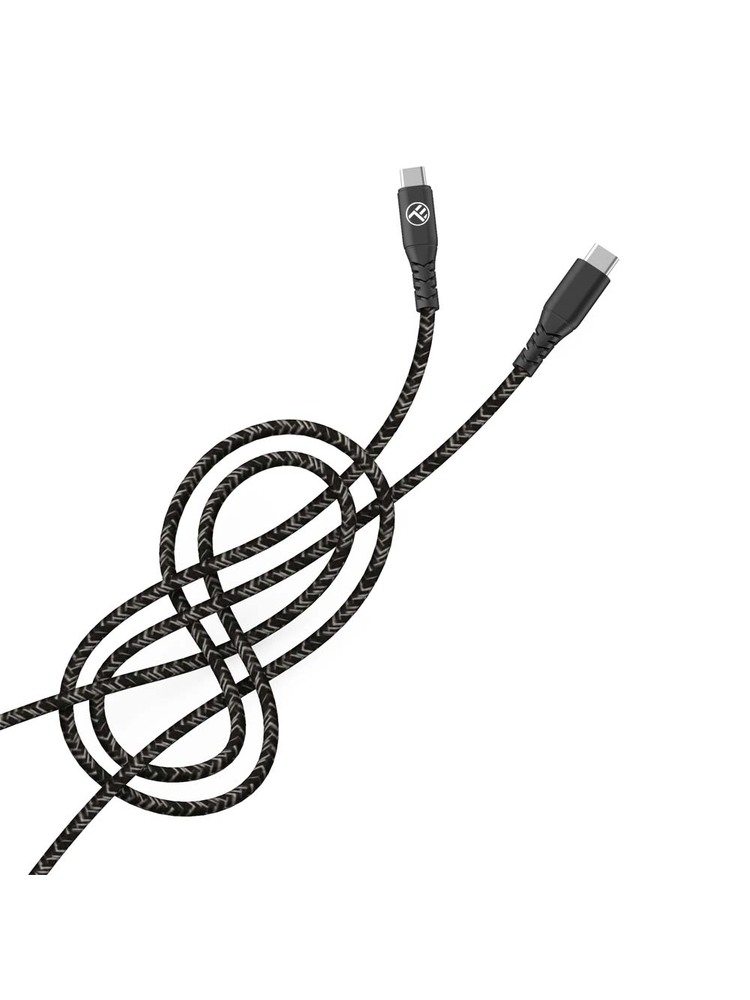 Tellur Green Data cable Type-C to Type-C 3A PD60W 1m nylon black