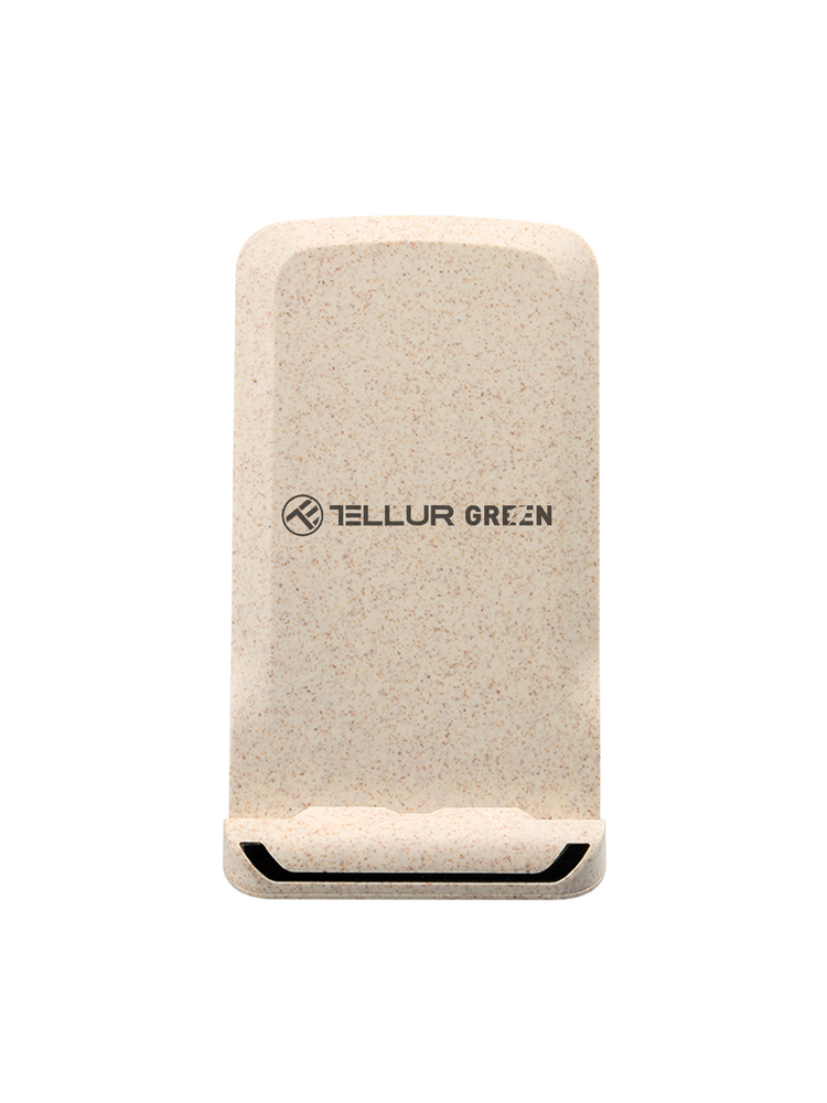 Tellur Green Qi wireless fast desk charger, 15W, cream