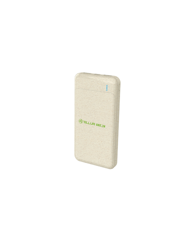 Tellur PD103 Green Power Bank 10000mAh, 2xQC3.0 + PD 18W cream