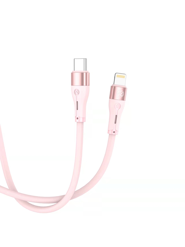 Tellur Silicone Type-C to Lightning Cable PD30W 1m Pink