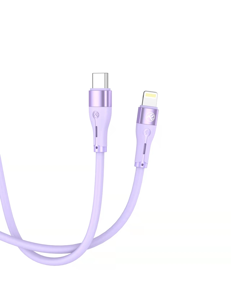 Tellur Silicone Type-C to Lightning Cable PD30W 1m Purple