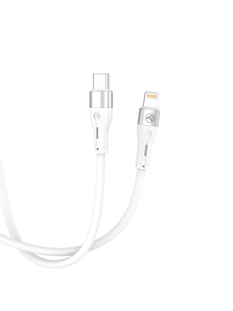 Tellur Silicone Type-C to Lightning Cable PD30W 1m White