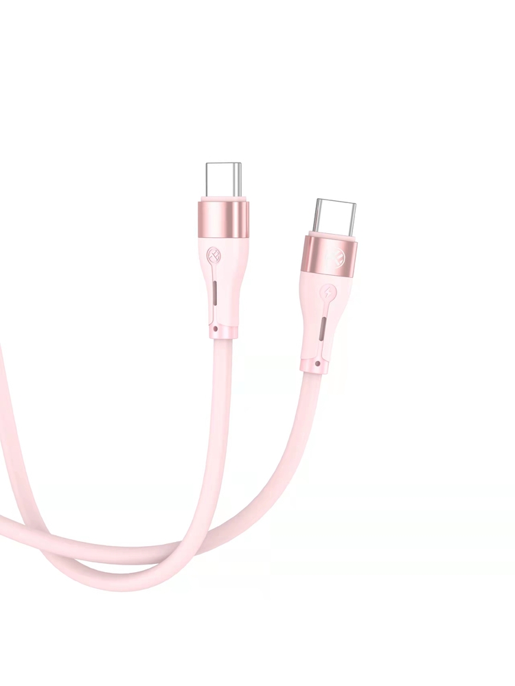 Tellur Silicone Type-C to Type-C Cable PD60W 1m Pink