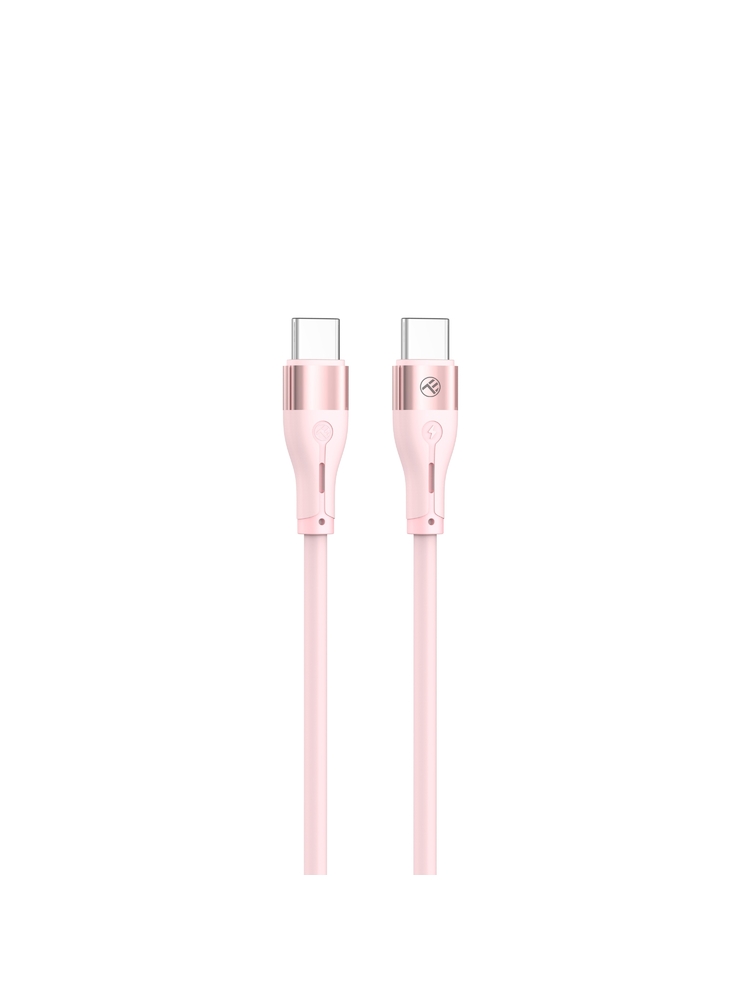 Tellur Silicone Type-C to Type-C Cable PD60W 1m Pink