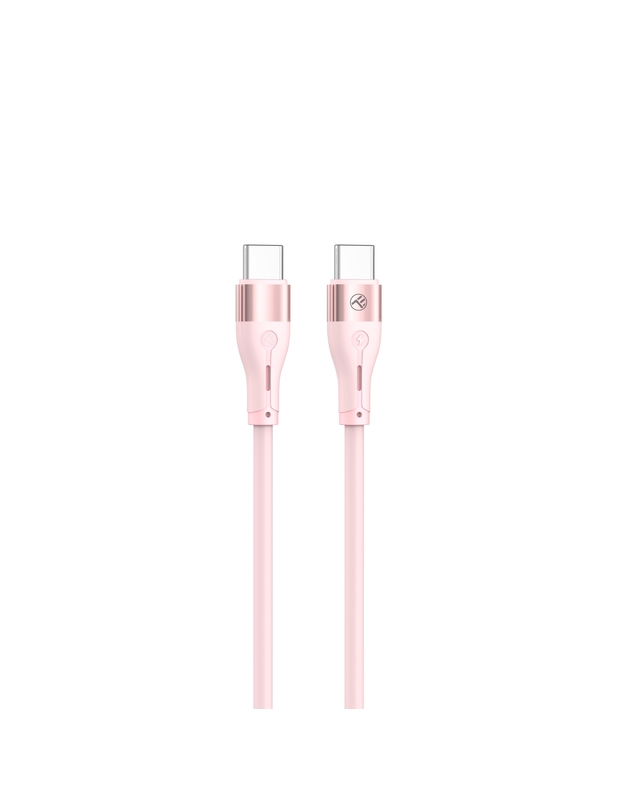 Tellur Silicone Type-C to Type-C Cable PD60W 1m Pink