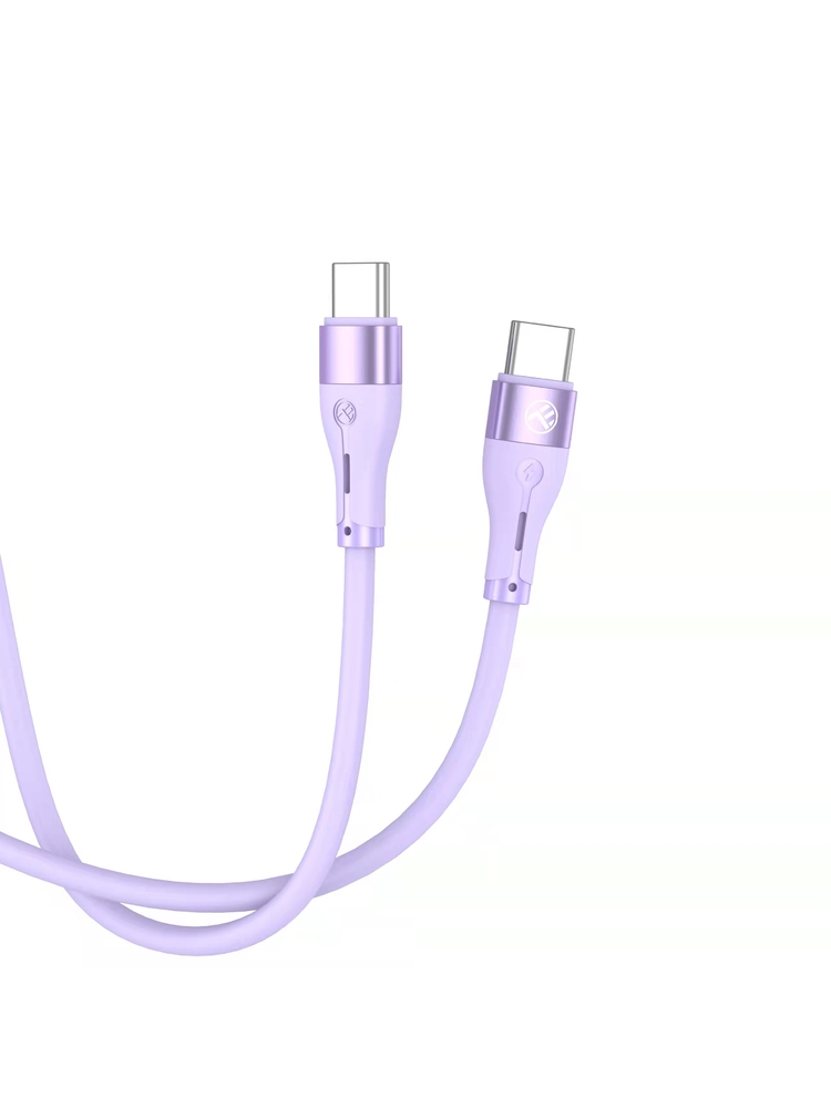 Tellur Silicone Type-C to Type-C Cable PD60W 1m Purple