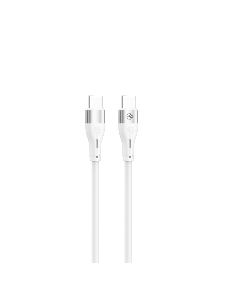 Tellur Silicone Type-C to Type-C Cable PD60W 1m White