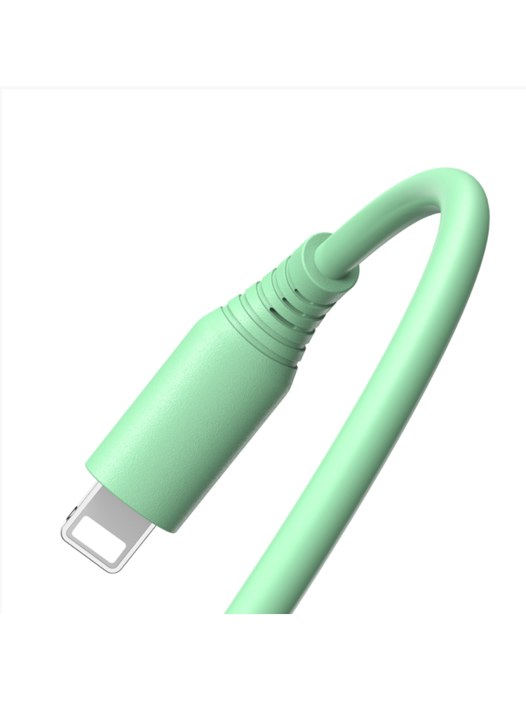 Tellur Silicone USB to Lightning Cable 3A 1m Green