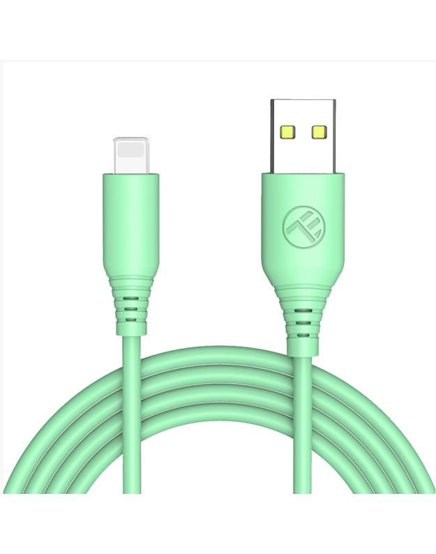 Tellur Silicone USB to Lightning Cable 3A 1m Green