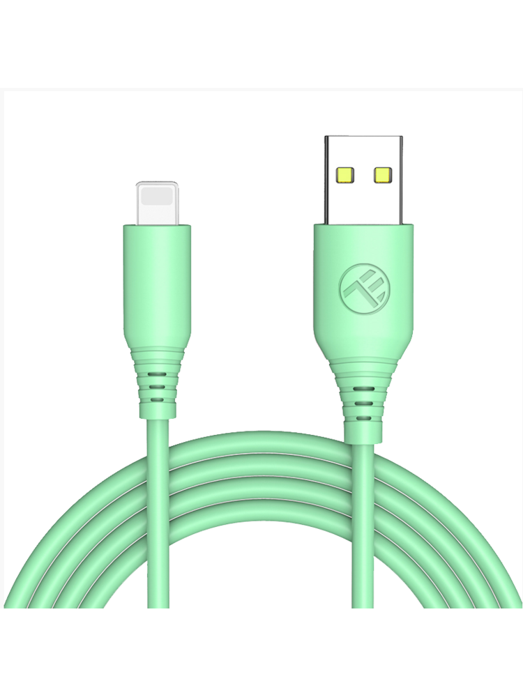 Tellur Silicone USB to Lightning Cable 3A 1m Green