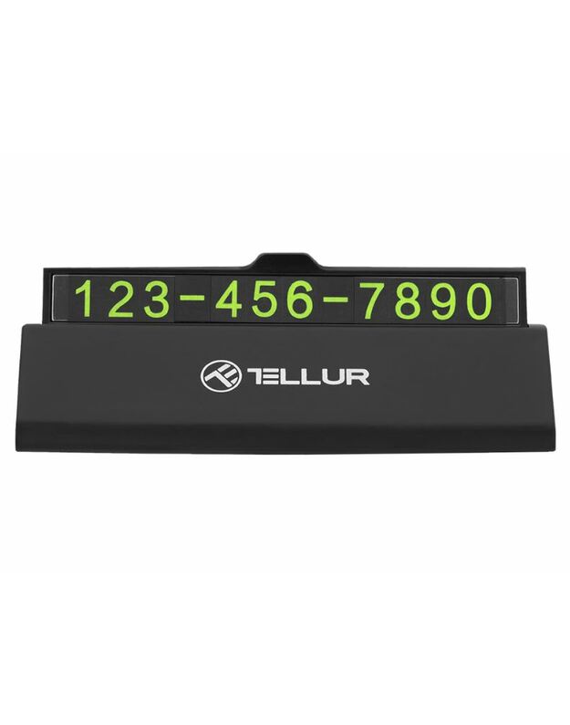 Tellur Temporary car parking phone number card black