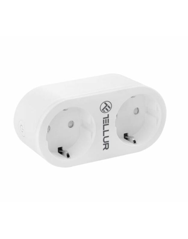 Tellur WiFi AC Dual Plug, Energy reading, 16A, 2400W