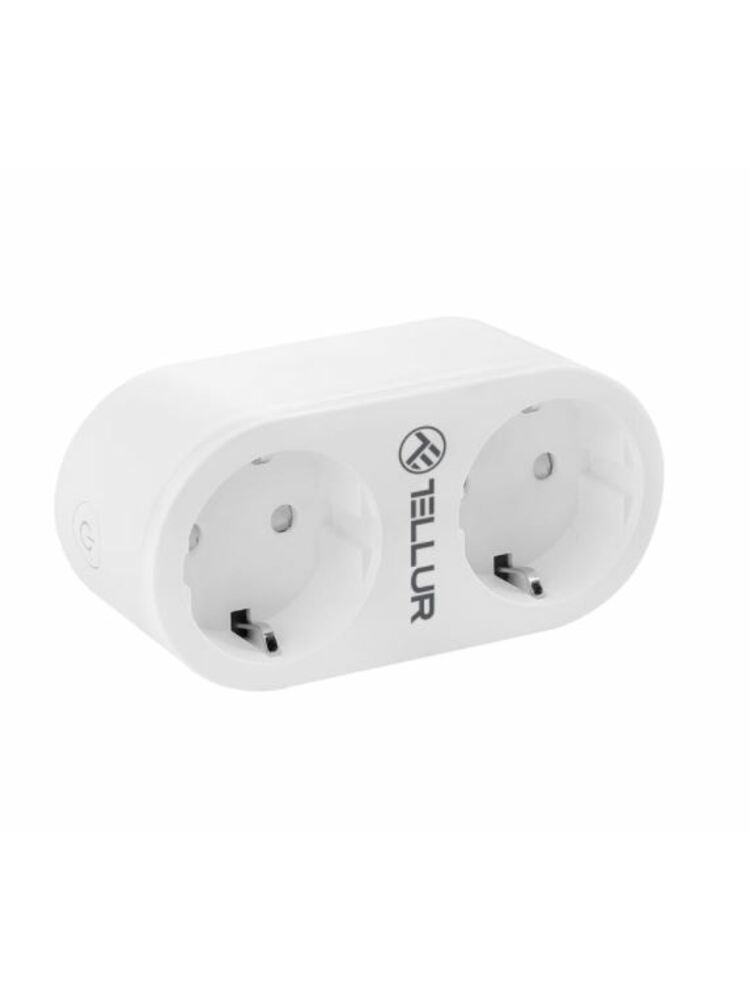 Tellur WiFi AC Dual Plug, Energy reading, 16A, 2400W