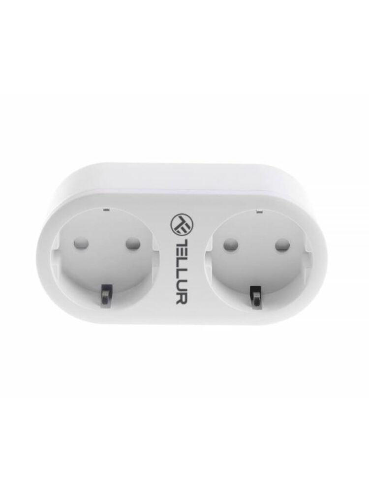 Tellur WiFi AC Dual Plug, Energy reading, 16A, 2400W