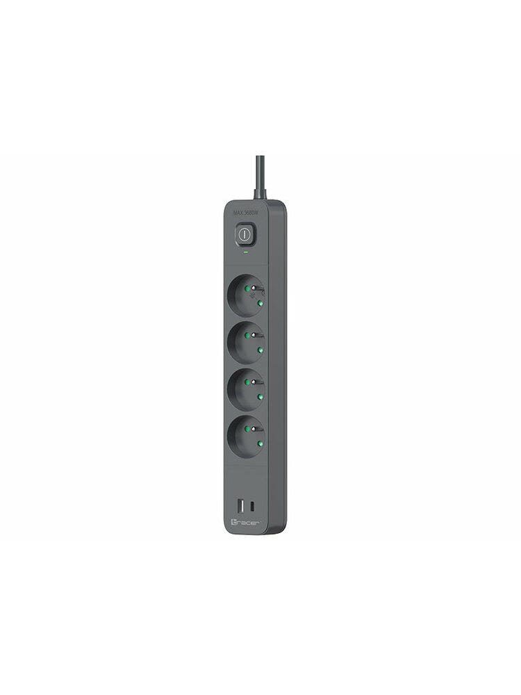 Tracer 47026 Power Line+ 1.5m (4 outlets +1x USB A+ 1x Type C, PD18W)