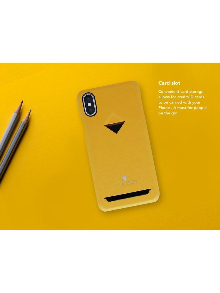 VixFox Card Slot Back Shell for Iphone XR mustard yellow