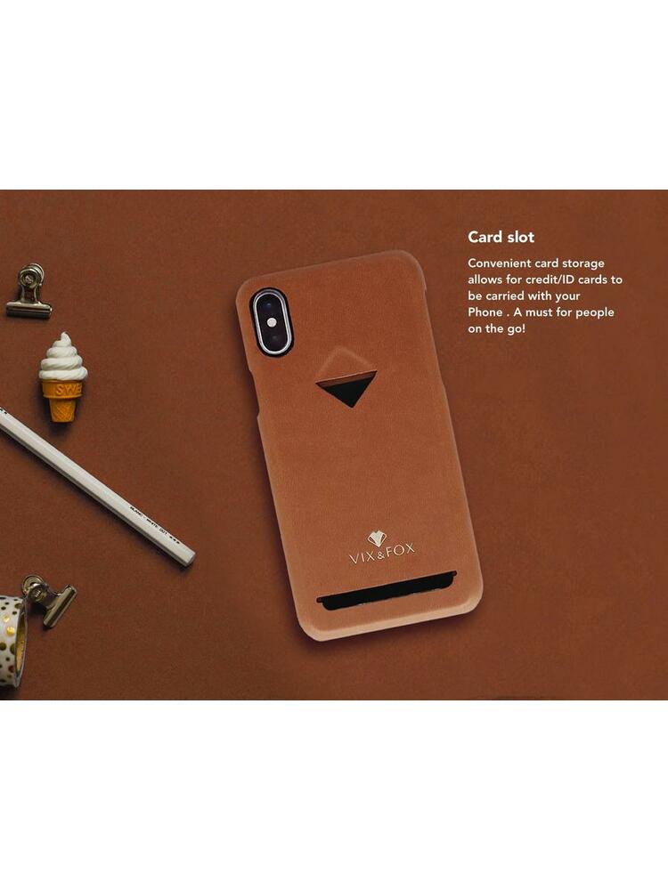 VixFox Card Slot Back Shell for Iphone XSMAX caramel brown