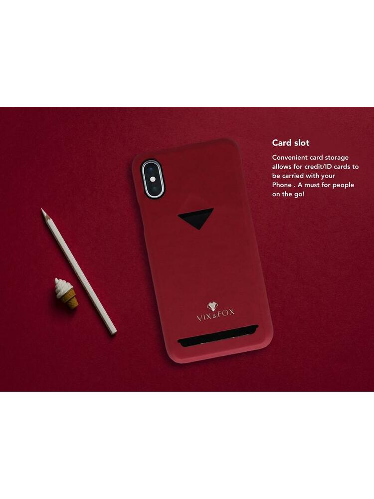VixFox Card Slot Back Shell for Iphone XSMAX ruby red
