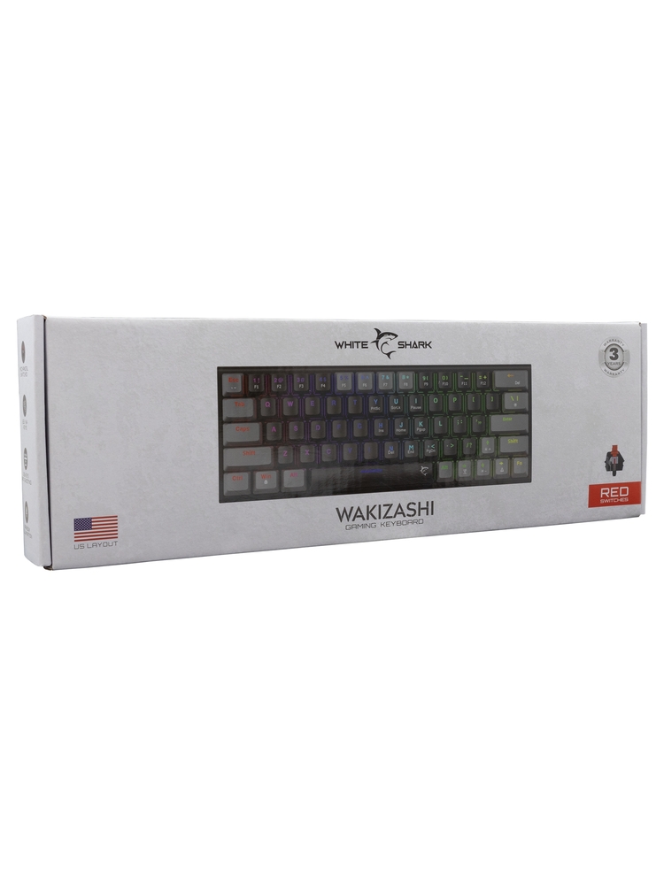 White Shark GK-002111 Wakizashi Black-Grey US Red Switches