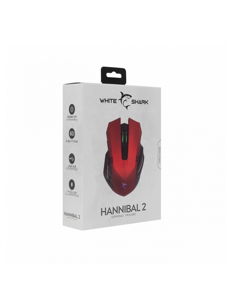 White Shark HANNIBAL-2 RED GM-5006 3200 DPI