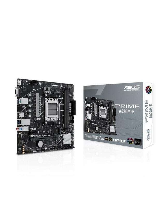 Mainboard|ASUS|AMD A620|Micro-ATX|Memory DDR5|Memory slots 2|1xPCI-Express 3.0 1x|1xPCI-Express 4.0 16x|1xM.2|1x15pin D-sub|1xHDMI|2xUSB 2.0|4xUSB 3.2|1xPS/2|1xRJ45|3xAudio port|PRIMEA620M-K