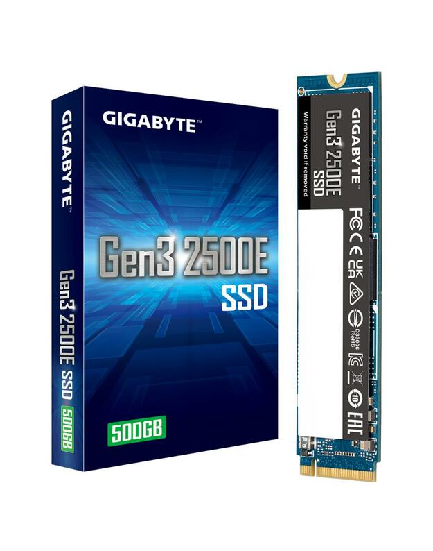 SSD|GIGABYTE|Gen3 2500E|500GB|M.2|PCIE|NVMe|Write speed 1500 MBytes/sec|Read speed 2300 MBytes/sec|2.3mm|MTBF 1500000 hours|G325E500G